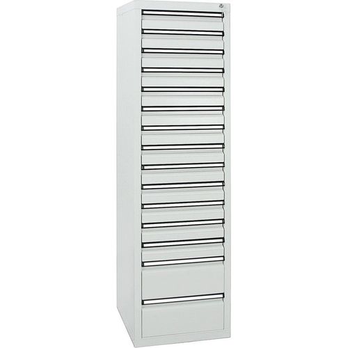 Stumpf Schubladenschrank Serie STS 410, 15 Schubladen lichtgrau (13x100, 2x200mm)