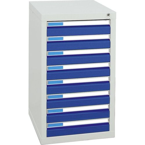 Stumpf Schubladenschrank Serie ESTA, 8 Schubladen enzianblau (8x100mm)