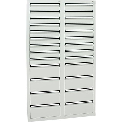 Stumpf Schubladenschrank Serie STS 410, 26 Schubladen lichtgrau (18x100, 8x200mm)
