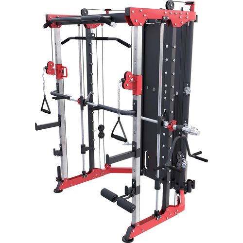 GORILLA SPORTS® Power Rack - inkl. Olympia Langhantel, Dip-Station, Kabelzug, Klimmzugstange, Beincurler - Power Cage, Kraftstation, Multipresse, Multistation, Fitness, Krafttraining, Gym, Zuhause