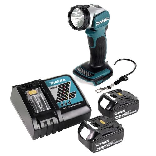 Makita DML 802 RM Akku Lampe 18 V Li-Ion für 14,4 und 18 V Akku + 2 x 4,0 Ah Akku + Ladegerät