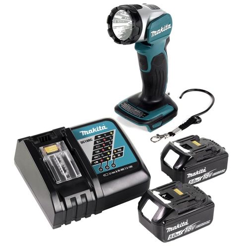 Makita DML 802 RT Akku Lampe 18 V Li-Ion für 14,4 und 18 V Akku + 2 x 5,0 Ah Akku + Ladegerät