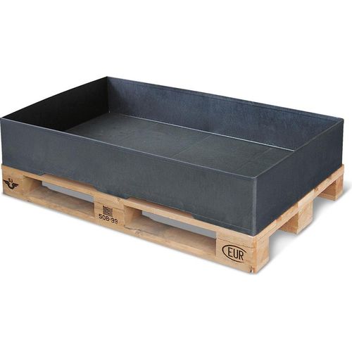 Sicherheits-Auffangwanne aus Kunststoff, schwarz, 100% PE/RE-Kunststoff, Auffangvolumen 120 Liter, Bauart Nr. 30002/94