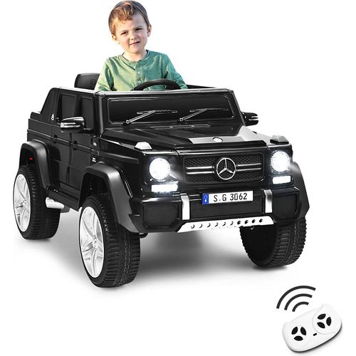 Mercedes Benz Elektro Kinderauto Maybach G650s, 12V Elektrofahrzeug mit 2,4G Fernbedienung & Musik & Hupe & Licht, Kinderfahrzeug, Elektroauto für Kinder ab 3 Jahre, bis 30kg belastbar (Schwarz)