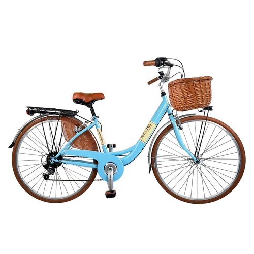 Stadtfahrrad Dolce Vita by Canellini VENERE 28" mit Korb - Hellblau