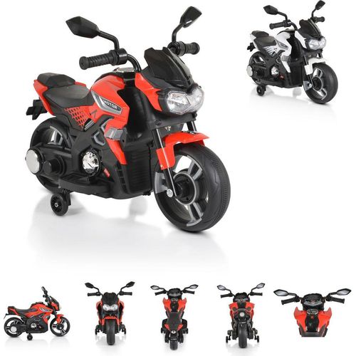 Moni Kinder Elektromotorrad Houston 1188F Musik, MP3, Scheinwerfer, Stützräder rot