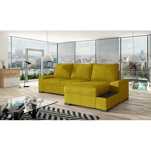 Ecksofa 245 x 160 cm Gelb (Velour), Ausführung:Rechts