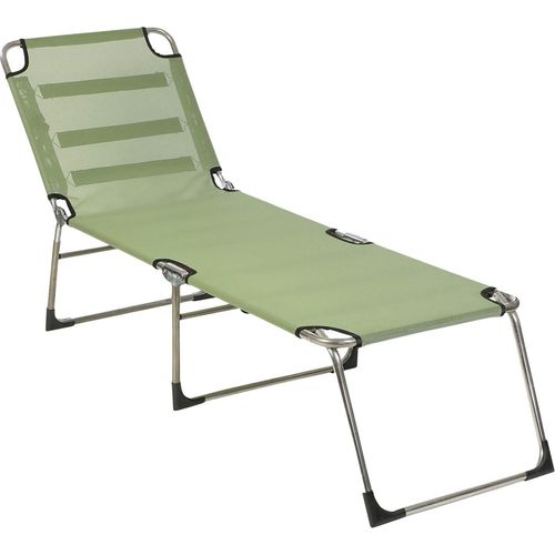 Gartenliege - Olivgrün - Silbergrau - Suntexbezug - Aluminiumgestell - verstellbar