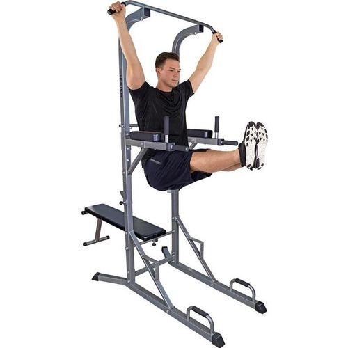 ScSPORTS® Dip Station, mit Klimmzugstange, Hantelbank, Power Kraftturm, Fitnessstation, Langhantelablage,