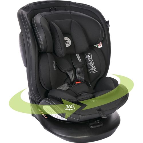 Lorelli Auto Kindersitz Aviator, Mitwachsender Autositz mit Isofix i-Size 40-150cm, Babysitz ab Geburt, 360 Grad drehbar, schwarz
