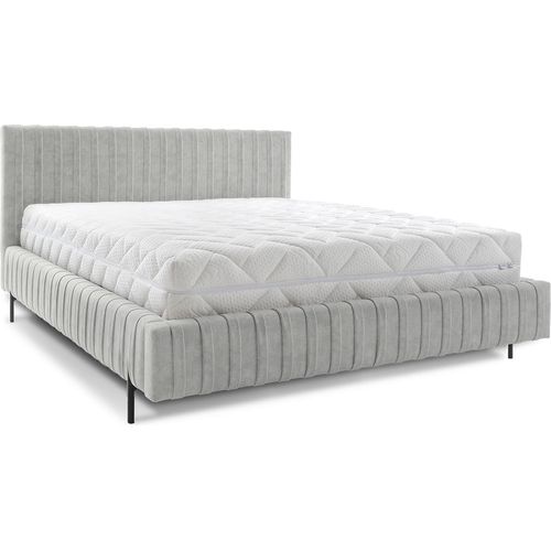 Bett mit Bettkasten 160x200cm Grau