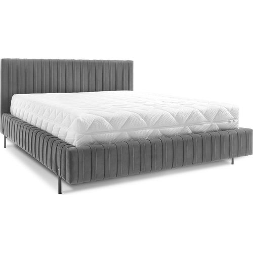 Bett mit Bettkasten 180x200cm Grau
