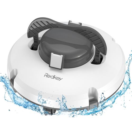Redkey S100 Kabelloser Poolroboter für 100 m², automatischer Poolsauger hält 130 Minuten mit starker Saugkraft, 180m für oberirdischen/flachen Pool
