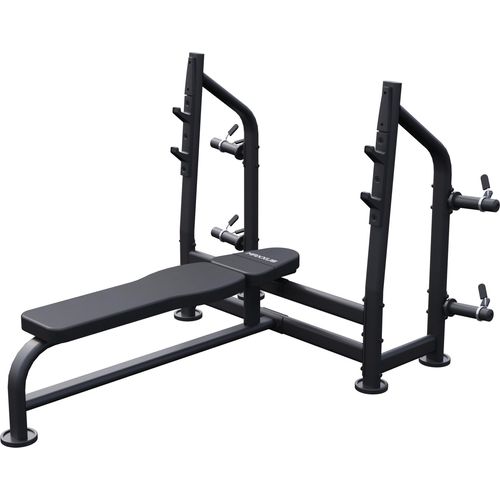 MAXXUS Hantelbank - Gepolstert, Flach, bis 390 kg, Sicherheitsablage - Multifunktion Trainingsbank, Drückerbank, Flachbank, Fitnessbank, Kraftstation