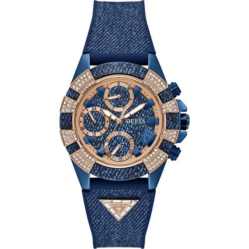 GUESS Damen Multifunktionsuhr ICONIC 40TH GW0813L1 Blau