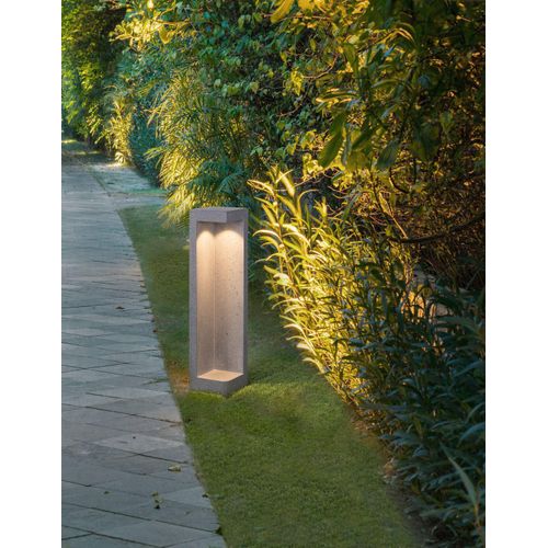 Nova Luce GRANTE LED Wegeleuchte Grau 5W IP65 Warmweiss 12x12x53cm 9790021