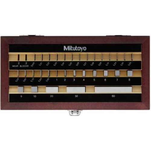 Mitutoyo Endmaßsatz, metrisch, Prüfzert., ISO 32 Endmaße, Klasse 1, Stahl