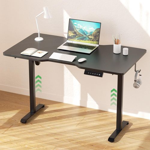 Clanmacy 120x60cm Höhenverstellbarer Schreibtisch (H. 70-115cm) mit 4 Memory-Funktion und Anti-Kollisions, Monomotor, Stehschreibtisch (Vintage-Farben)
