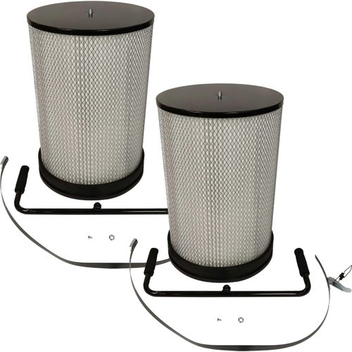 vhbw 2x Feinstaubfilter kompatibel mit HBM 100 Absauganlage - Feinstaub-Filterpatrone mit Reinigungsbürste