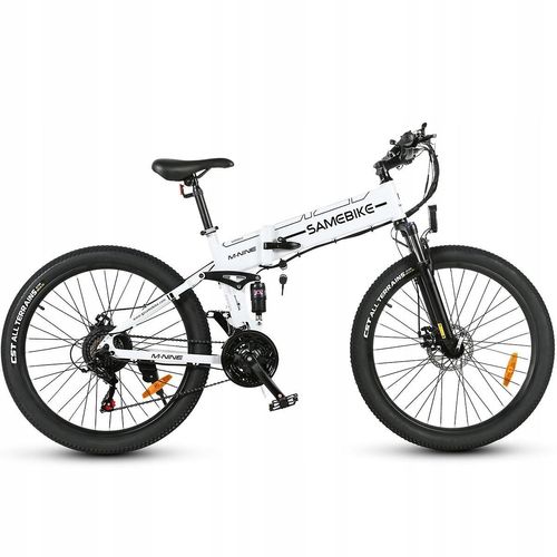 Samebike LO26-II Elektrofahrrad Klappbar Öl-Bremse 48V14AH 26×2,35 Zoll CST Offroad-Reifen Weiß