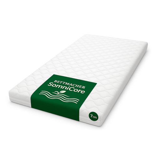Bettmacher SomniCore Topper 200x200 cm extrafest mit 7-Zonen-Wellenkern, 7 cm Höhe, abnehmbarer Bezug, 60° waschbar, ® 100