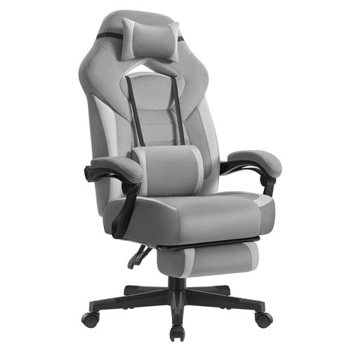 Gaming-Stuhl, ergonomischer Computerstuhl, Bürostuhl, mit Fußstütze, Kopfkissen, Lendenkissen