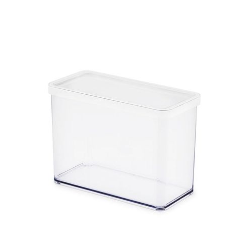 Rotho Vorratsdose Loft, Weiß, Transparent, Kunststoff, 2,1 L, rechteckig, 10x20x14.2 cm, Reach, DIN EN ISO 14001, DIN EN ISO 9001, lebensmittelecht, luftdichter Verschluss, Deckel mit Sichtfenster, Küchenzubehör, Vorratsbehälter, Vorratsdosen