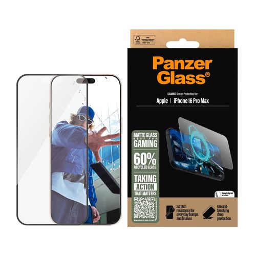 PanzerGlass Displayschutzglas »Gaming Screen Protection«, für Apple iPhone 16 Pro, Displayschutzfolie, Schutzfolie, Bildschirmschutz, kratz- & stossfest