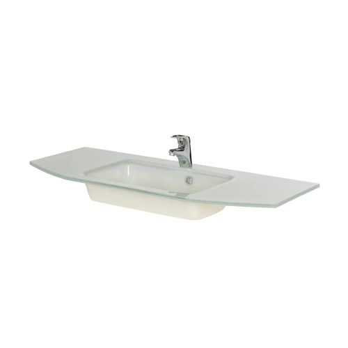 Glaswaschtisch Amstetten - weiß - 112 cm - 1,5 cm - cm 48,0 - Sconto