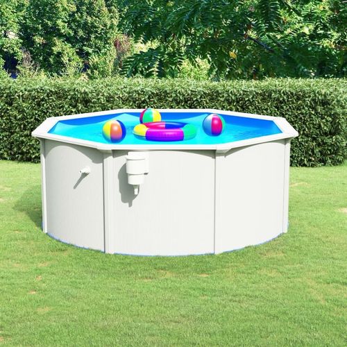 Pool mit Stahlwand 300x120 cm Weiß 93260