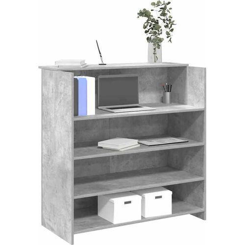 Empfangstheke Betongrau 100x50x103,5 cm Holzwerkstoff