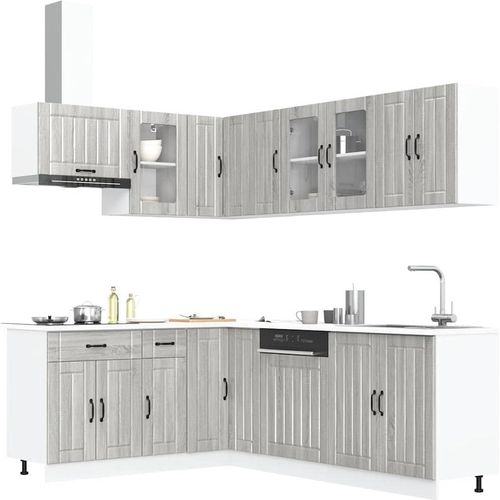 11-tlg. Küchenschrank-Set Lucca Grau Sonoma Holzwerkstoff