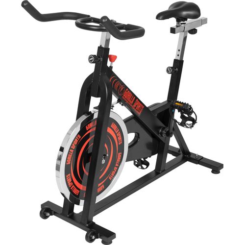 GORILLA SPORTS® Heimtrainer Fahrrad - Ergometer, 13kg Schwungrad, Stufenloser Widerstand, Sitz/Griff verstellbar - Fitnessfahrrad, Fitnessbike, Hometrainer, Indoor Cycling Bike, Speedbike