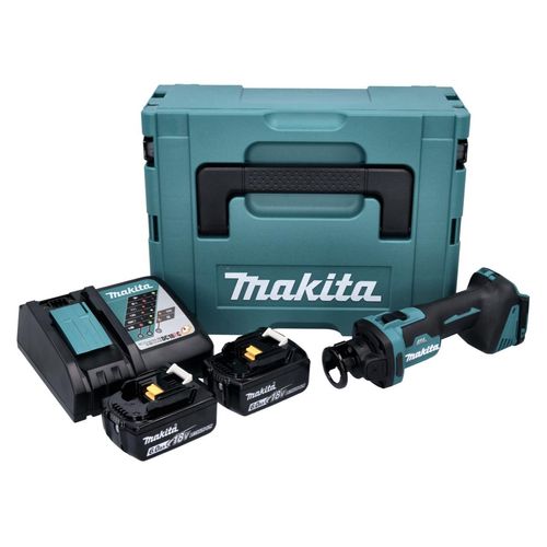 Makita DCO 181 RGJ Akku Rotationsschneider 18 V 32000 U/min Brushless + 2x Akku 6,0 Ah + Ladegerät + Makpac