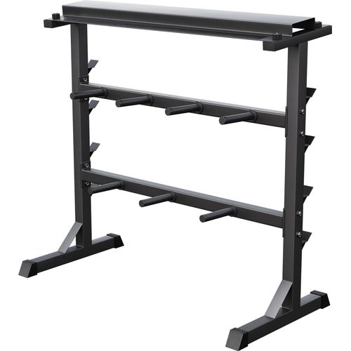 GORILLA SPORTS® Hantelablage - 3 Ebenen, 30mm, bis 400 kg, Stahl, Schwarz - Gewichteständer, Hantelscheibenständer, Hantelscheibenablage, Hantelständer, Langhantelablage, Langhantelständer