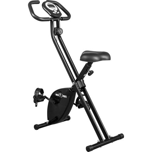 GORILLA SPORTS® Heimtrainer - Verstellbarer Sitz & Widerstand, klappbar, bis 100 kg, Schwarz - Ergometer, Fahrradtrainer, Hometrainer, Fitnessfahrrad, Fitnessbike