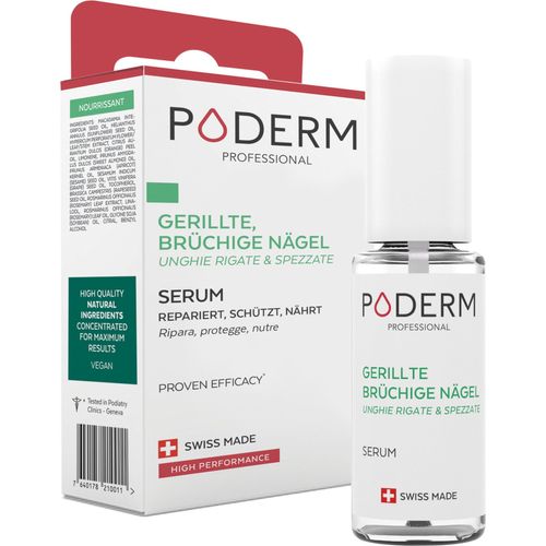 PODERM - BRÜCHIGE, GERILLTE UND STRAPAZIERTE NÄGEL | Rein pflanzliche Behandlung | Regeneriert, stärkt, belebt und nährt| Professionelle Fuß-/Handpflege | Einfach & schnell | Swiss Made