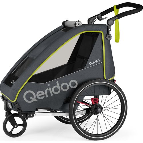Qeridoo QUPA 1 Lime Kinderfahrradanhänger Einsitzer