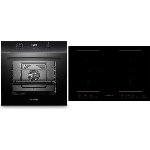 Backofen Herd Kochfeld Herdset Induktion 77cm Timer 2 Flexzonen Slider Respekta