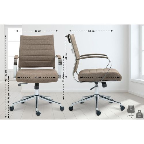 Bürostuhl Oakland Stoff taupe