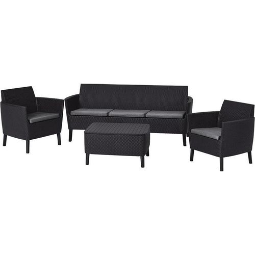Gartenmöbel Keter Salemo Satz von 3 Sofas und zwei Sesseln Graphit
