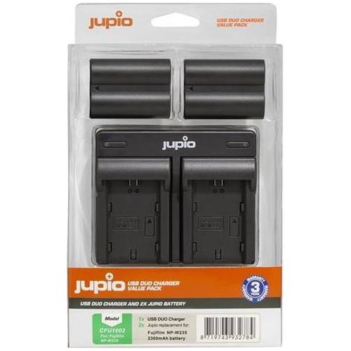 Set Jupio 2x Akkus Jupio NP-W235 - 2300 mAh mit Doppelladegerät für Fuji
