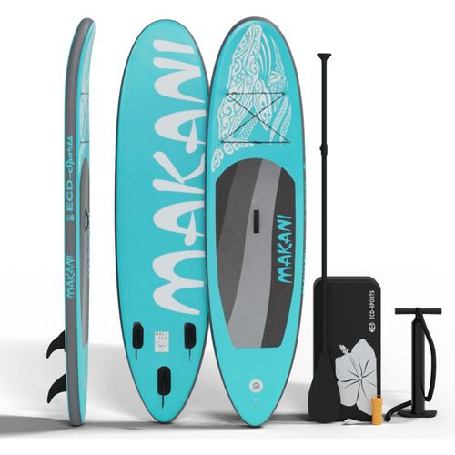 Stand Up Paddle Board MAKANI Türkis Allround SUP Komplettset 320 cm Drop-Stitch-Kern bis 120 kg 3 Finnen Tragetasche Anfänger Fortgeschrittene aufblasbar