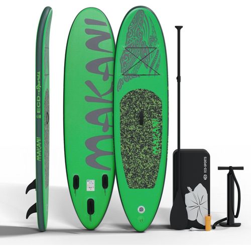 Stand Up Paddle Board MAKANI Grün Allround SUP Komplettset 320 cm Drop-Stitch-Kern bis 120 kg 3 Finnen Tragetasche Anfänger Fortgeschrittene aufblasbar