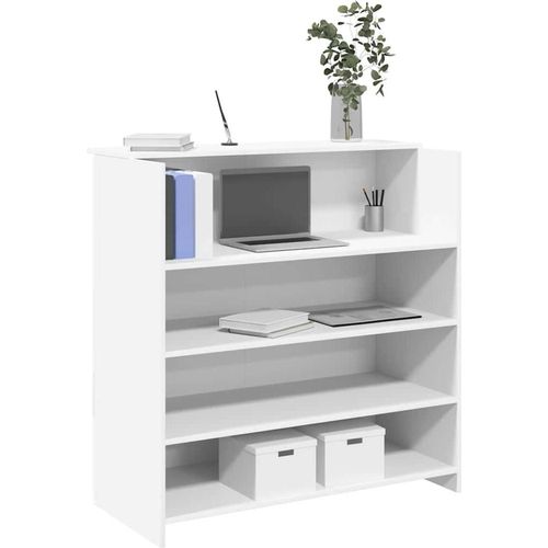 vidaXL Empfangstheke Weiß 100x50x103,5 cm Holzwerkstoff