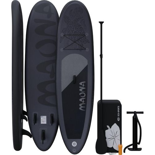 Stand Up Paddle-Board MAONA Schwarz SUP Board Komplettset 308 cm Länge Alu-Paddel Luftpumpe Tragetasche 120 kg