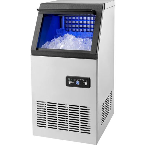 SucceBuy Gewerbliche Eiswürfelmaschine 45,36 kg/Tag mit LED-Anzeige für Gastronomie