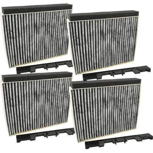 vhbw 4x Aktivkohlefilter kompatibel mit Siemens LZ53251/01, LZ53650/01, LZ53650(00), LZ53251(00) Dunstabzugshaube + Halterahmen