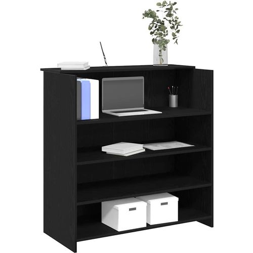 vidaXL Empfangstheke Schwarz Eichen-Optik 100x50x103,5cm Holzwerkstoff