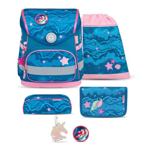 Compact Mermaid Schulranzen Set 5 teilig mit extra Schlüsselanhänger